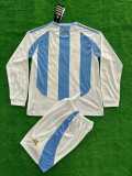 2024 Argentina Home White Fans Long Sleeve Men Sets Soccer jersey