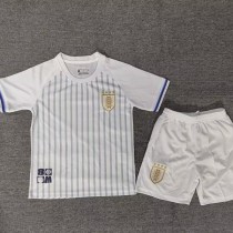 2024 Uruguay Away White Fans Kids Soccer jersey