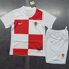 2024 Croatia Home White Fans Kids Soccer jersey