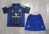 2024/25 Man Utd Away Dark Blue Fans Kids Soccer jersey
