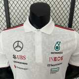 2024 Mercedes F1 White Polo Racing Suit