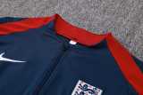 2024 England Dark Blue Half Pull Tracksuit