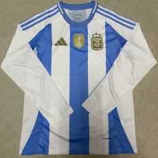 2024 Argentina Home Blue Fans Long Sleeve Soccer jersey