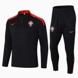 2024 Portugal Black Half Pull Tracksuit