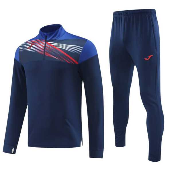 2024 Dark Blue Half Pull Tracksuit
