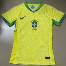 2024 Brazil Home Yellow Fans Women Soccer jersey