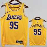 2022/23 LAKERS TOSCANO #95 Yellow NBA Jerseys