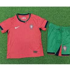2024 Portugal Home Red Player Kids Soccer jersey