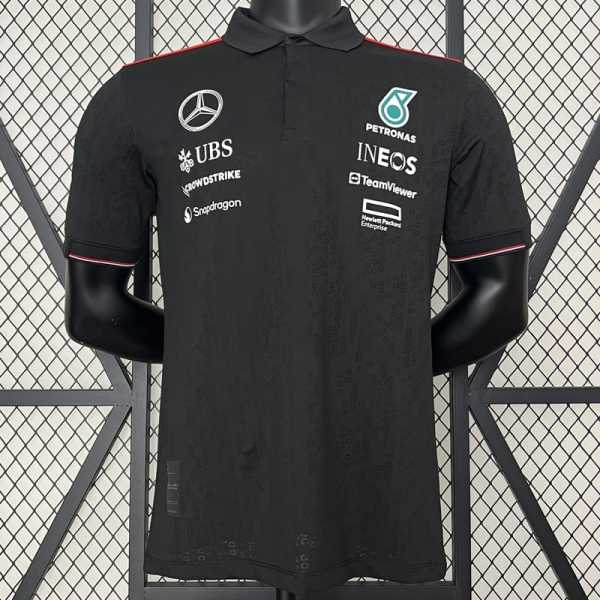 2024 Mercedes F1 Black Polo Racing Suit