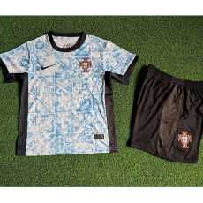 2024 Portugal Away Blue Player Kids Soccer jersey