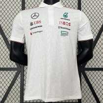 2024 Mercedes F1 White Polo Racing Suit