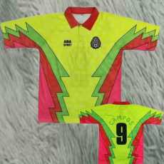 1995 Mexico GKY Yellow Retro Soccer jersey