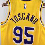 2022/23 LAKERS TOSCANO #95 Yellow NBA Jerseys