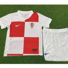 2024 Croatia Home White Player Kids Soccer jersey