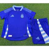 2024 Argentina Away Blue Player Kids Soccer jersey