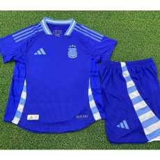 2024 Argentina Away Blue Player Kids Soccer jersey