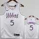 2022/23 TIMBERWOLVES EDWARDS #5 White NBA Jerseys
