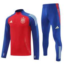 2024 Spain Red Half Pull Tracksuit