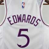 2022/23 TIMBERWOLVES EDWARDS #5 White NBA Jerseys