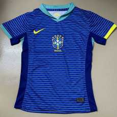 2024 Brazil Away Blue Fans Women Soccer jersey