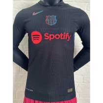 [PLAYER] 2024/25 BAR Away Black Player Long Sleeve Soccer jersey