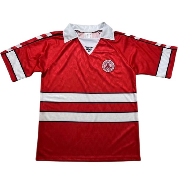 1988 Denmark Home Red Retro Soccer jersey