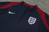 2024 England Dark Blue Kids Half Pull Tracksuit