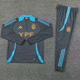 2024 Argentina Gray Kids Half Pull Tracksuit