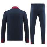 2024 England Dark Blue Kids Half Pull Tracksuit