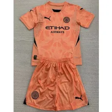 2024/25 Man City GKO Orange Fans Kids Soccer jersey