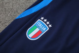 2024 Italy Dark Blue Kids Half Pull Tracksuit