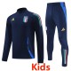 2024 Italy Dark Blue Kids Half Pull Tracksuit