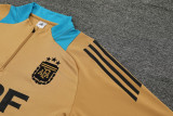 2024 Argentina Yellow Kids Half Pull Tracksuit