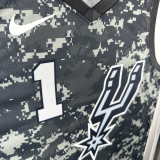 2022/23 SA SPURS WEMBANYAMA #1 Gray NBA Jerseys