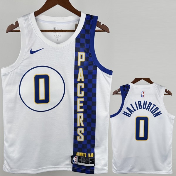 2019/20 PACERS HALIBURTON #0 White NBA Jerseys