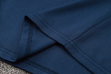 2024 Dark Blue Half Pull Tracksuit
