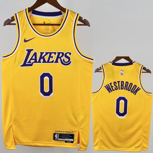 2022/23 LAKERS WESTBROOK #0 Yellow NBA Jerseys