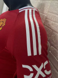 2024/25 Man Utd Home Red Player Long Sleeve Soccer jersey