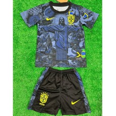 2024 Brazil Special Edition Gray Fans Kids Soccer jersey