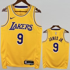 2022/23 LAKERS JAMES JR. #9 Yellow NBA Jerseys