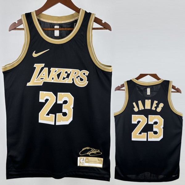 2022/23 LAKERS JAMES #23 Black NBA Jerseys