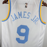 2022/23 LAKERS JAMES JR. #9 White NBA Jerseys