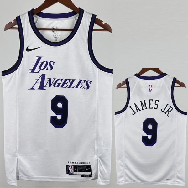 2022/23 LAKERS JAMES JR. #9 White NBA Jerseys