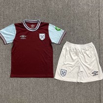 2024/25 West Ham Home Crimson Fans Kids Soccer jersey
