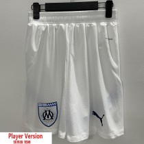 [PLAYER] 2024/25 Marseille Home White Player Soccer Shorts
