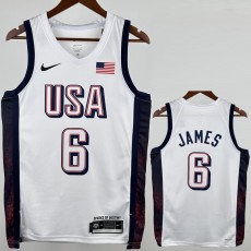 2024 JAMES #6 White NBA Jerseys