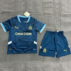 2024/25 Marseille Away Blue Fans Kids Soccer jersey