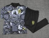 2024 Brazil Gray Half Pull Tracksuit