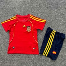 2008 Spain Home Red Retro Kids Soccer jersey