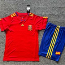 2010 Spain Home Red Retro Kids Soccer jersey